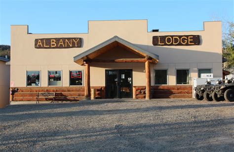 Albany lodge - Albany. The community of Albany is home to Albany Lodge and sits at the base of the mountain on the way to Rob Roy Reservoir, Keystone, and other camping and recreation areas. The town of Albany offers a paradise for outdoor recreation that is rich in western mining history and features hundreds of miles for snowmobiling in the winter and ATVs ... 
